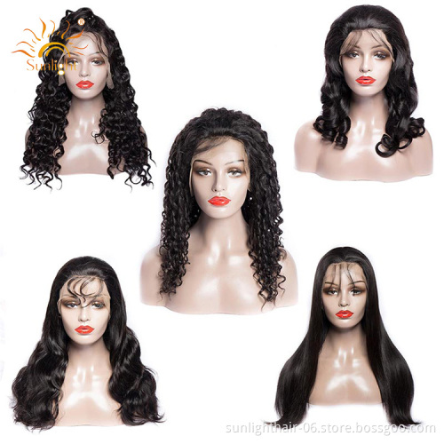 Sunlight hair Perruque de fermeture bresilienne vague de corps perruque naturel Remy perruques de cheveux humains